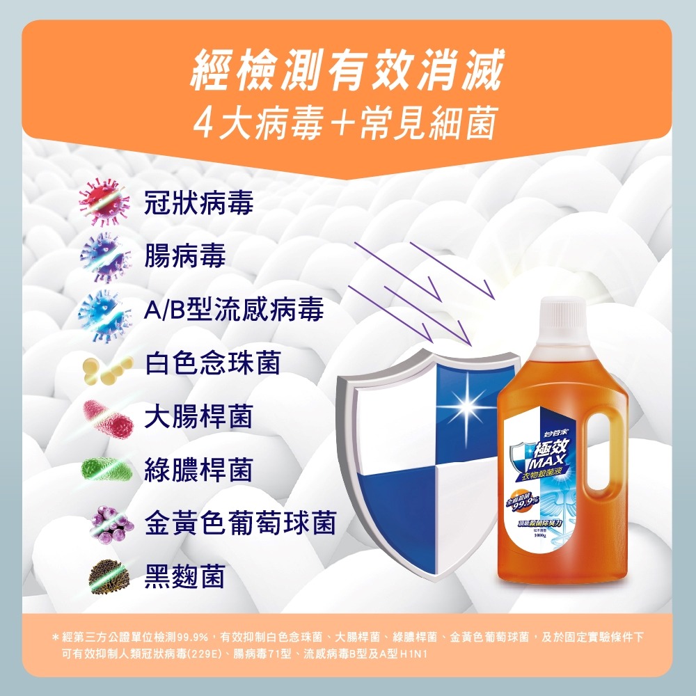 妙管家 極效MAX衣物殺菌液(松木清香)1000g(12入)-細節圖4