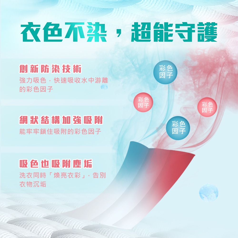 【超能】洗衣防染吸色片(30片*5盒=150片)-細節圖4