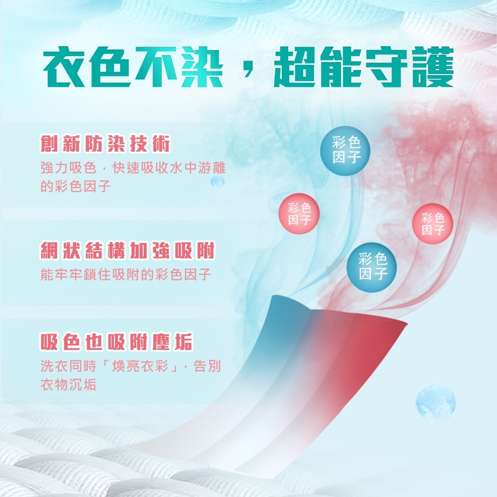 【限時購】超能 洗衣防染吸色片(30片*5盒=150片)-細節圖4