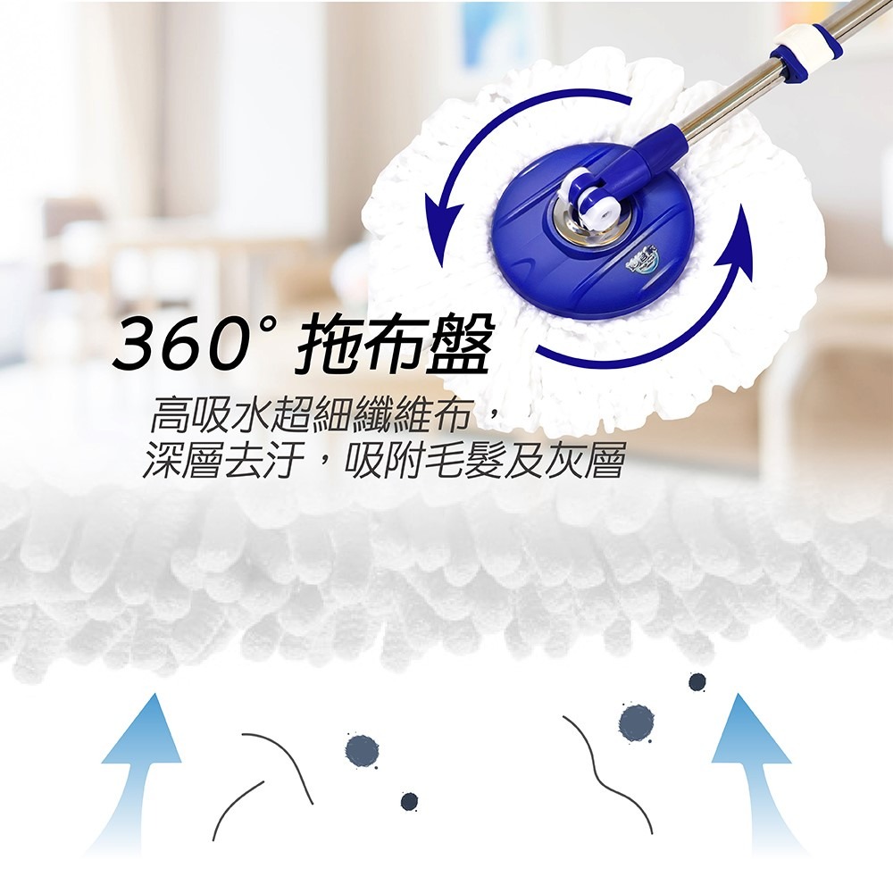 妙管家 潔霸旋轉拖把替換布x5入(吸水布盤 各式旋轉拖把通用/適用好神拖)-細節圖3