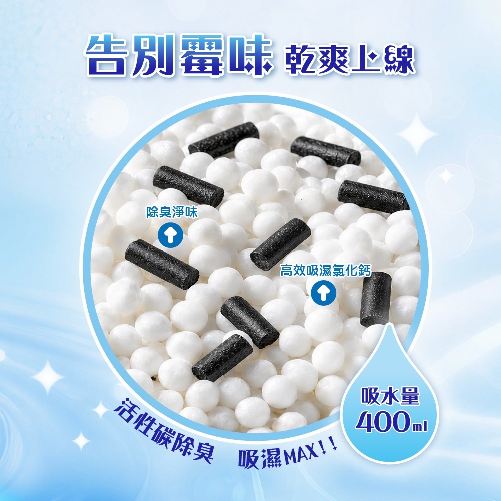 【限時購】妙管家 集水袋除濕盒活性碳400ml x2盒(12入裝)-細節圖4