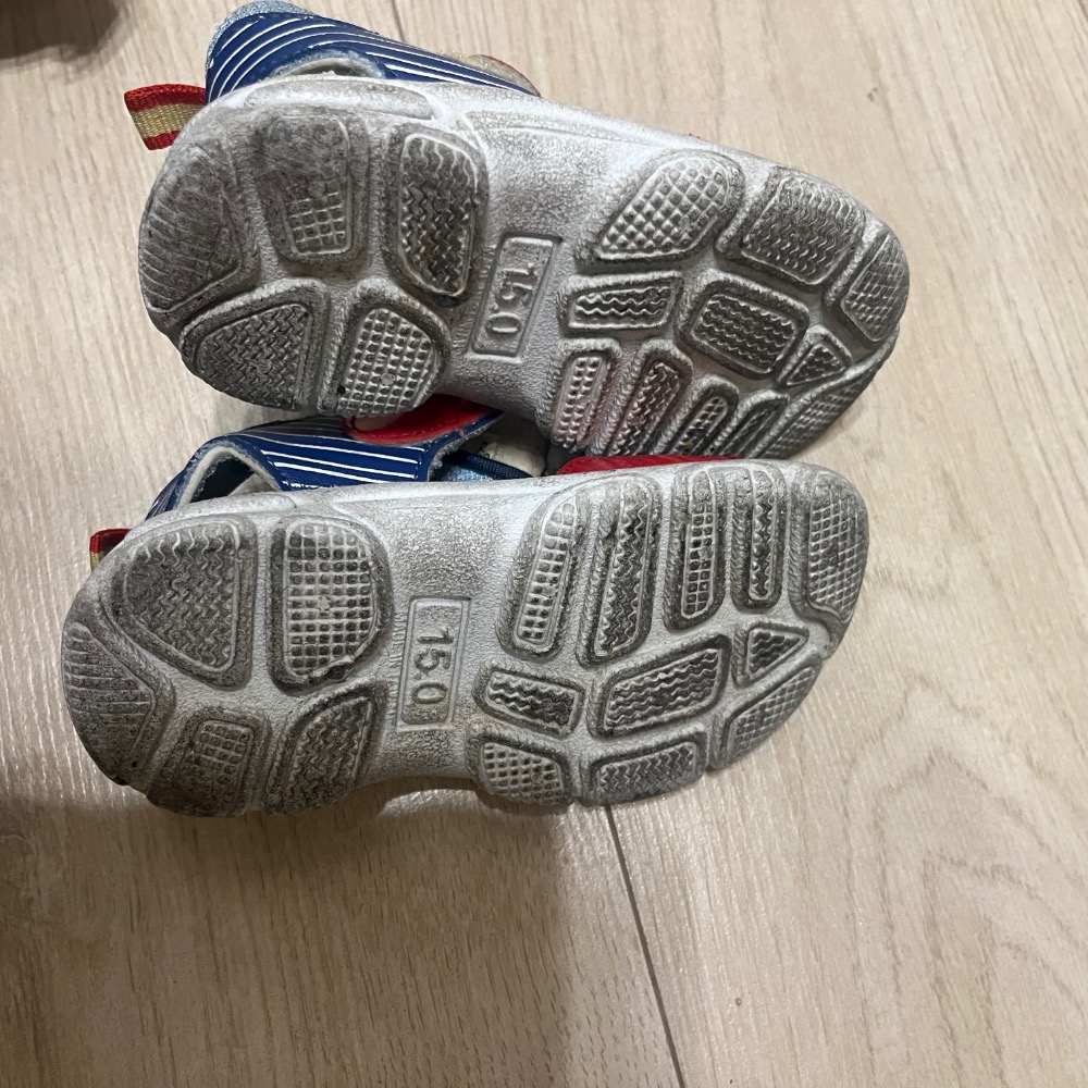 童鞋 男童 涼鞋 透氣 魔鬼氈 涼鞋 拖鞋 藍色 15號 維尼 小熊維尼 維尼熊 小蜜蜂 小豬 小熊維尼蜂蜜罐 小豬蜂蜜-細節圖2