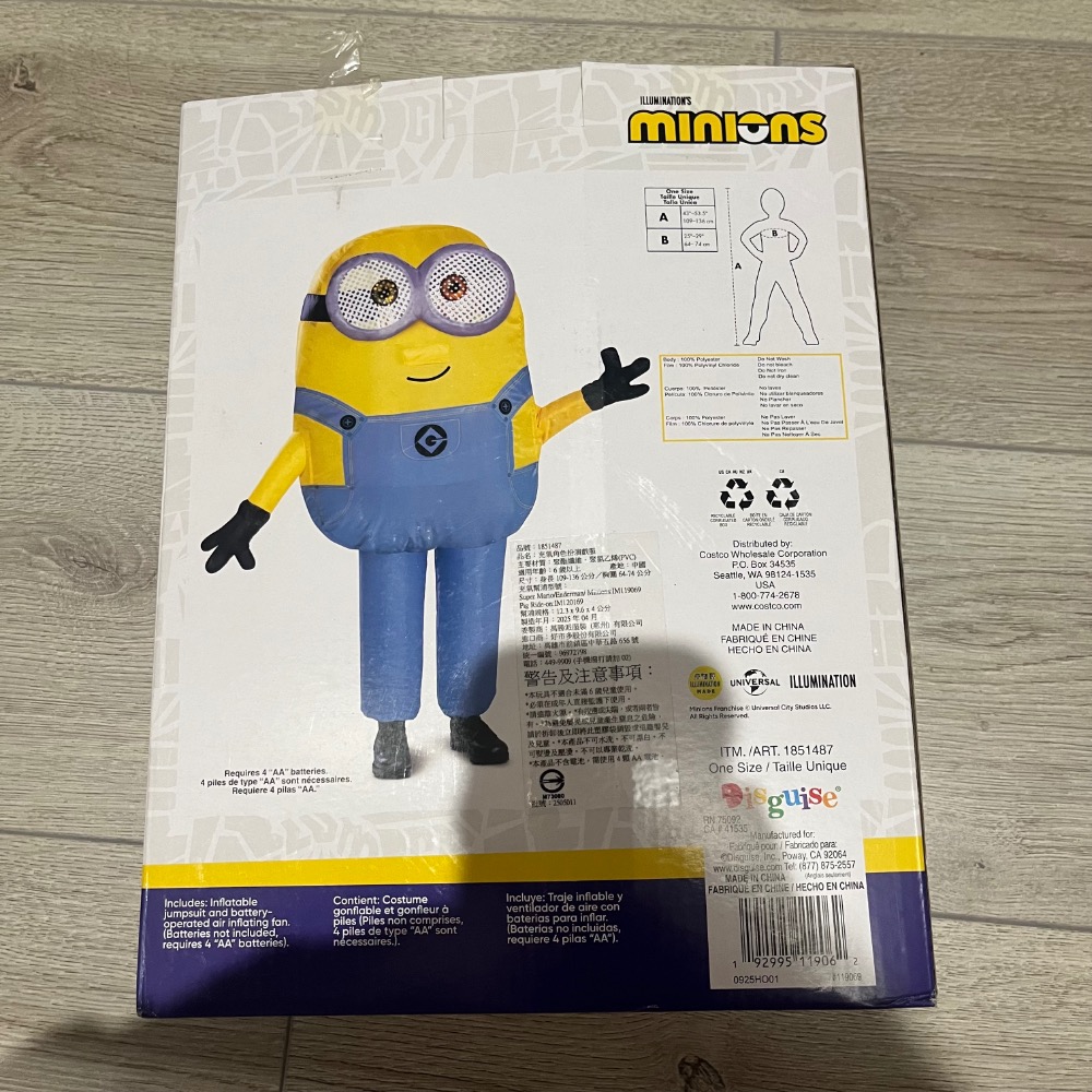 二手 充氣角色扮演戲服 小小兵 神偷奶爸 趣味玩具 禮物 居家擺設 非 限量 Costco 麥坤 玩具總動員 米奇 茉莉-細節圖2
