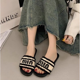 平底絕美涼拖鞋 刷鬚外出拖鞋 韓版 百搭款 一字拖鞋 軟底 止滑 露趾 毛邊-規格圖3