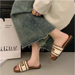 平底絕美涼拖鞋 刷鬚外出拖鞋 韓版 百搭款 一字拖鞋 軟底 止滑 露趾 毛邊-規格圖3