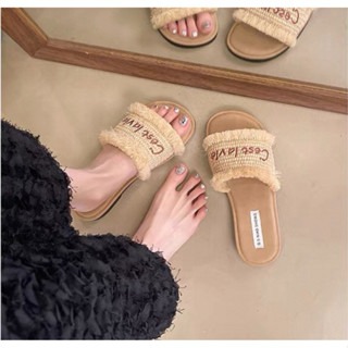 波希米亞風 韓版編織鞋 拖鞋 平底鞋 渡假風 止滑 軟底 百搭款 小清新-規格圖3