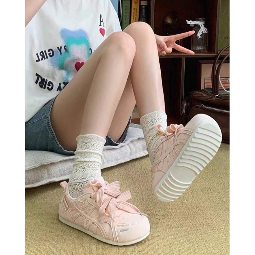 超可愛糖果色🎀泡芙德訓鞋 麵包鞋 內增高 韓版大頭鞋 雙鞋帶設計 百搭款 休閒鞋 運動鞋 止滑-規格圖4