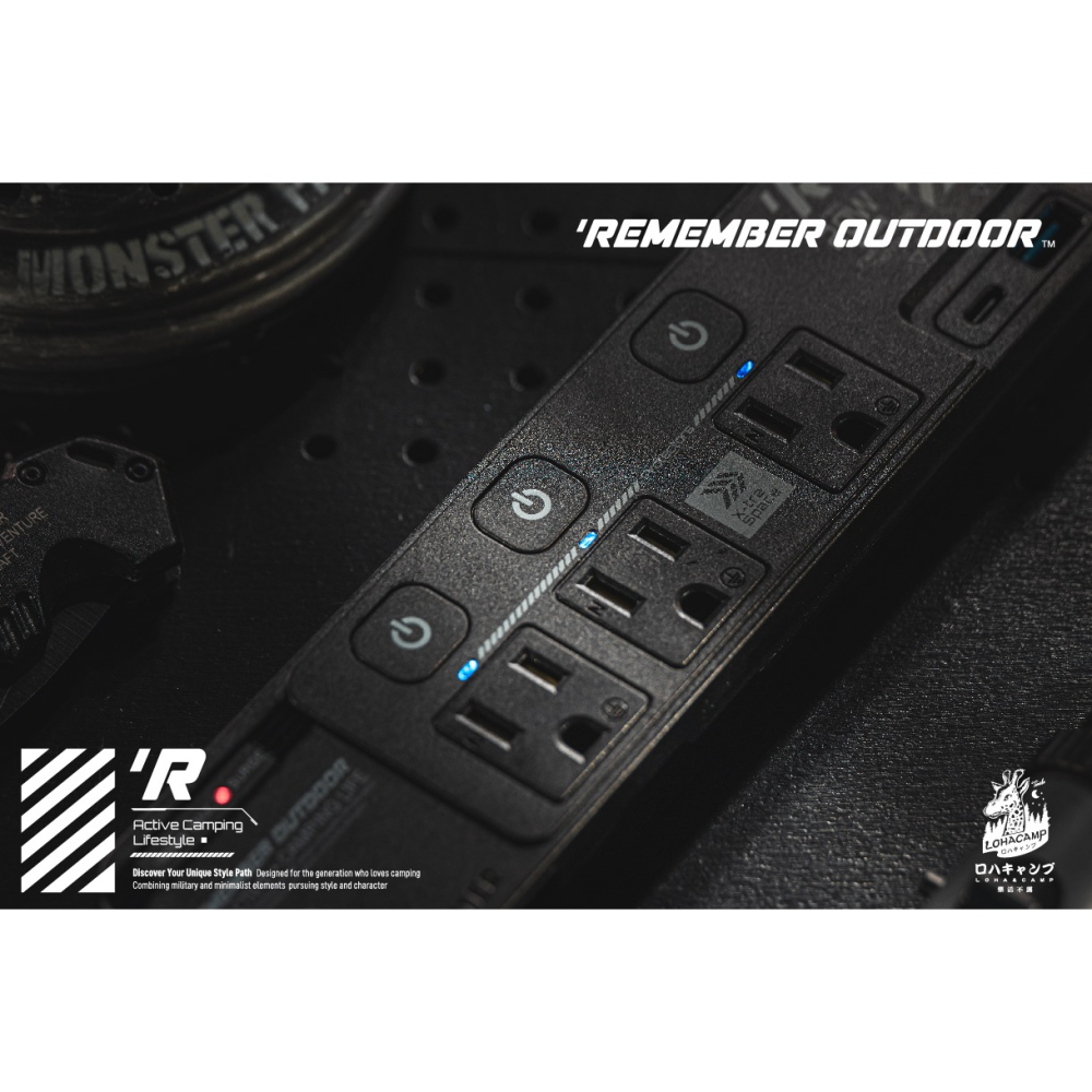 露遊GO~樂活不露REMEMBER OUTDOOR機甲風延長線 EC-03  可插Type-C 萬用延長線 高溫斷電裝置-細節圖7