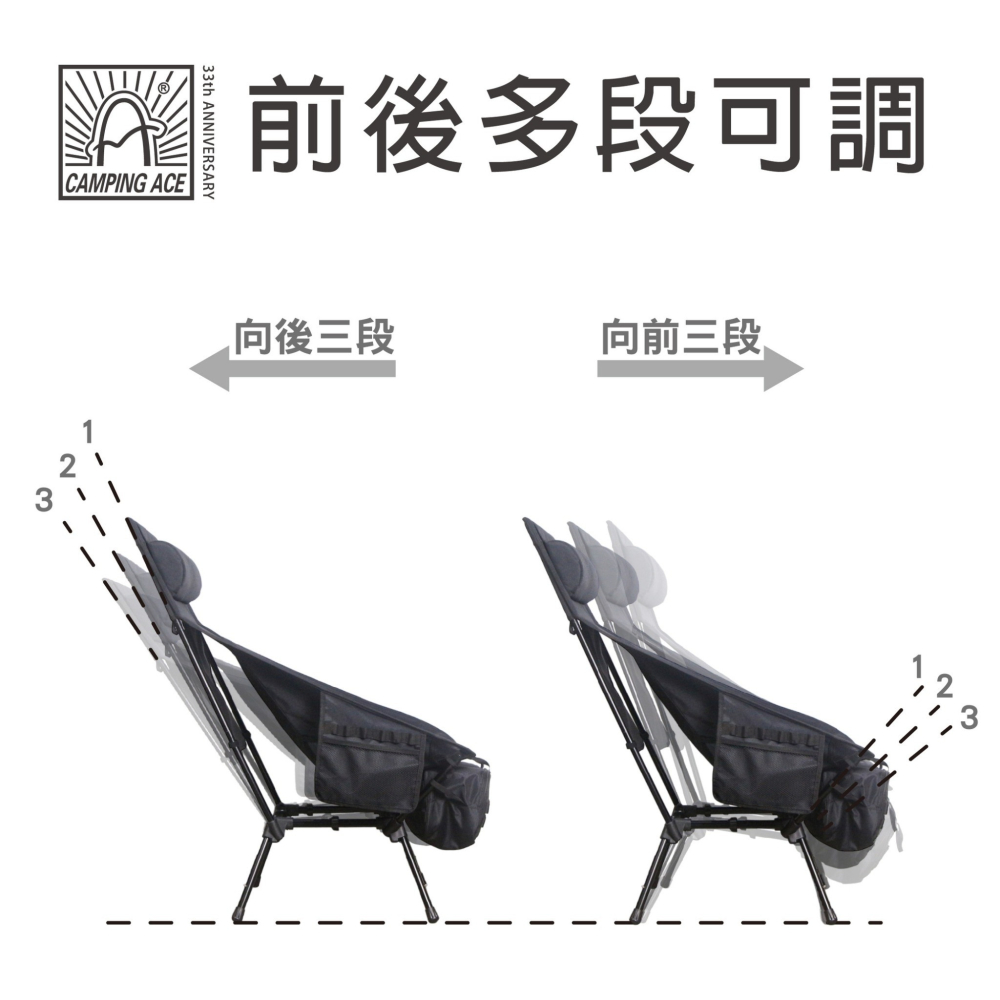 露遊GO~【CAMPING ACE 野樂】黑森戰術太空椅/高背 ARC-6T 三色 月亮椅 攜便椅 摺疊椅 露營椅-細節圖2