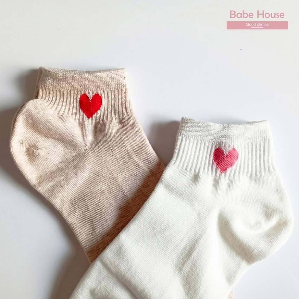 【現貨】韓國襪 愛心標誌短襪 愛心襪 白色短襪 白色襪子 襪子 韓國製造 潮流 短襪 少女襪 女襪-細節圖3