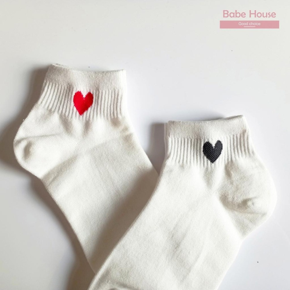 【現貨】韓國襪 愛心標誌短襪 愛心襪 白色短襪 白色襪子 襪子 韓國製造 潮流 短襪 少女襪 女襪-細節圖4