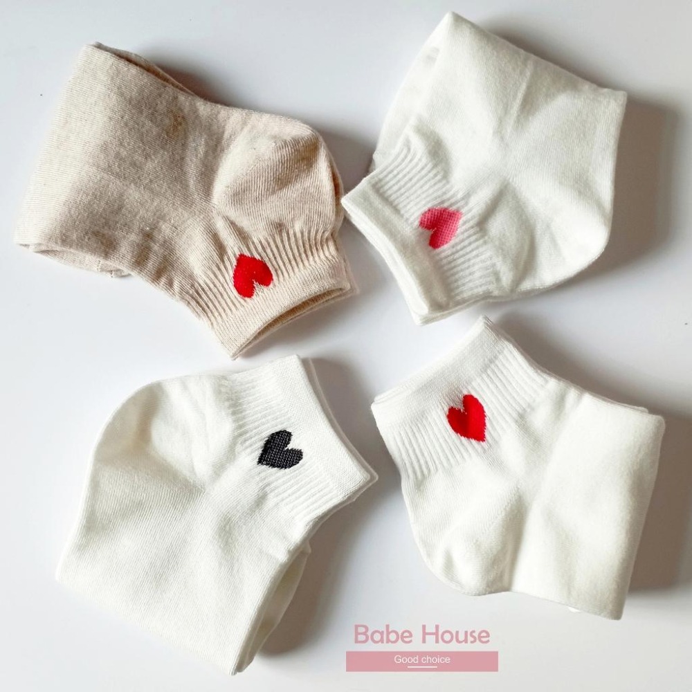 【現貨】韓國襪 愛心標誌短襪 愛心襪 白色短襪 白色襪子 襪子 韓國製造 潮流 短襪 少女襪 女襪-細節圖5