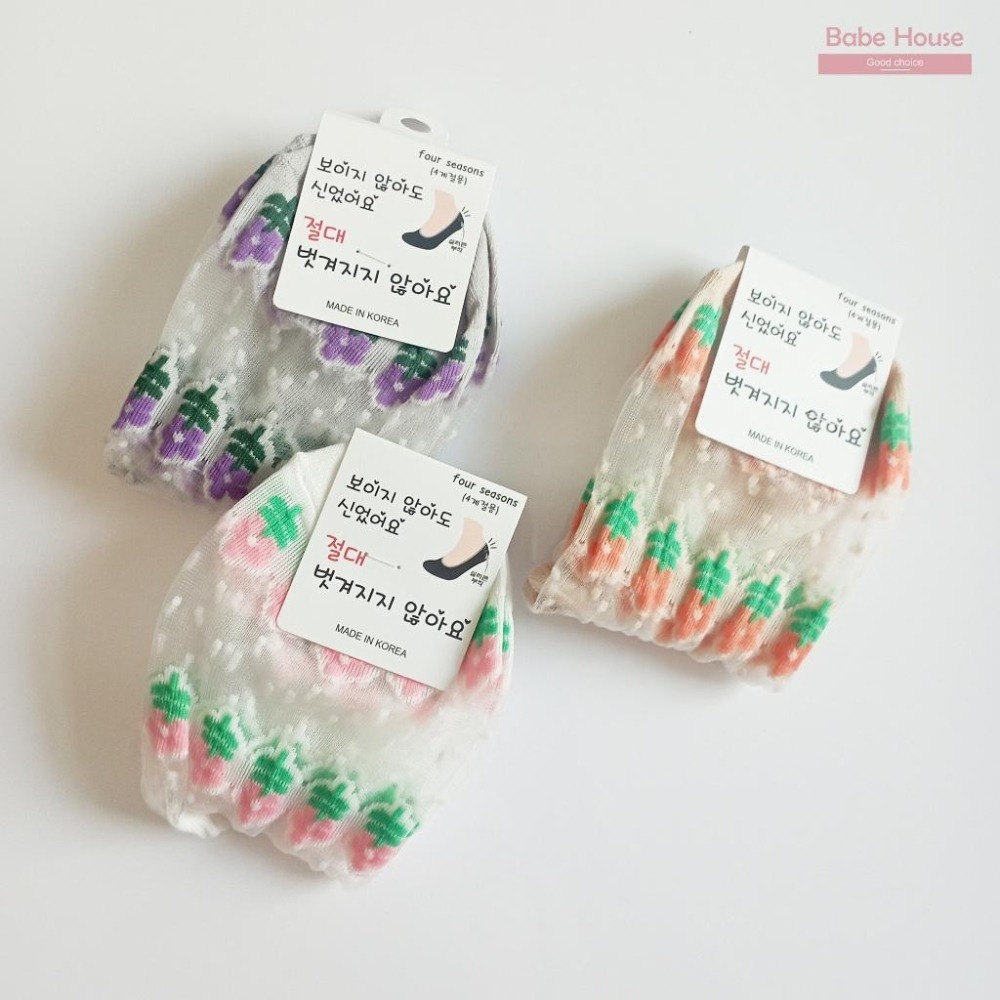 【現貨】韓國襪 小花透膚襪 裸襪 短襪 女襪 少女襪 水晶襪 韓國襪子 襪子 韓國製造 造型襪-細節圖3