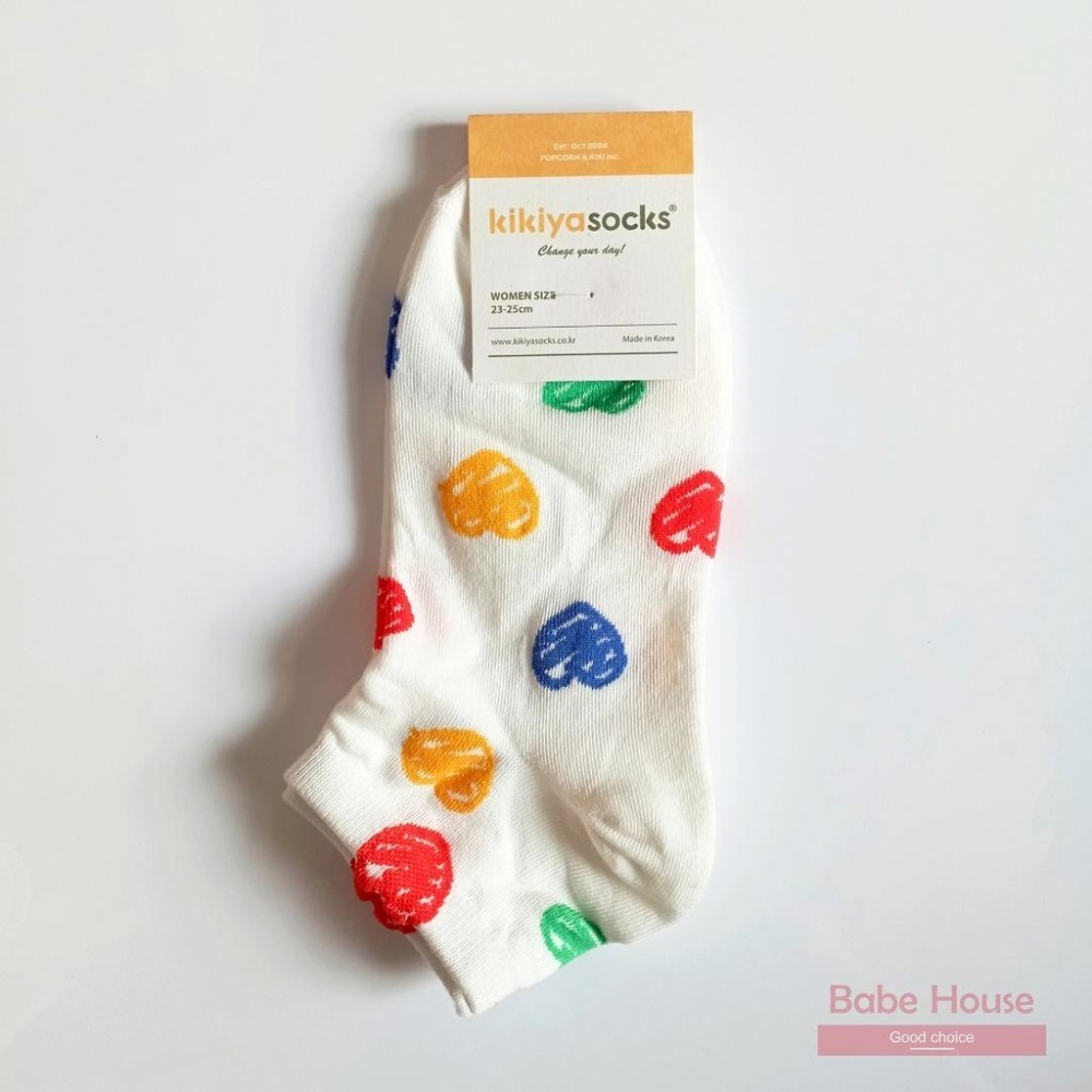【現貨】韓國 kikiya 愛心塗鴉短襪 女襪 少女襪 學生襪 棉襪 可愛彩色襪 低筒襪 潮流百搭襪 襪子 韓國襪 愛心-細節圖4