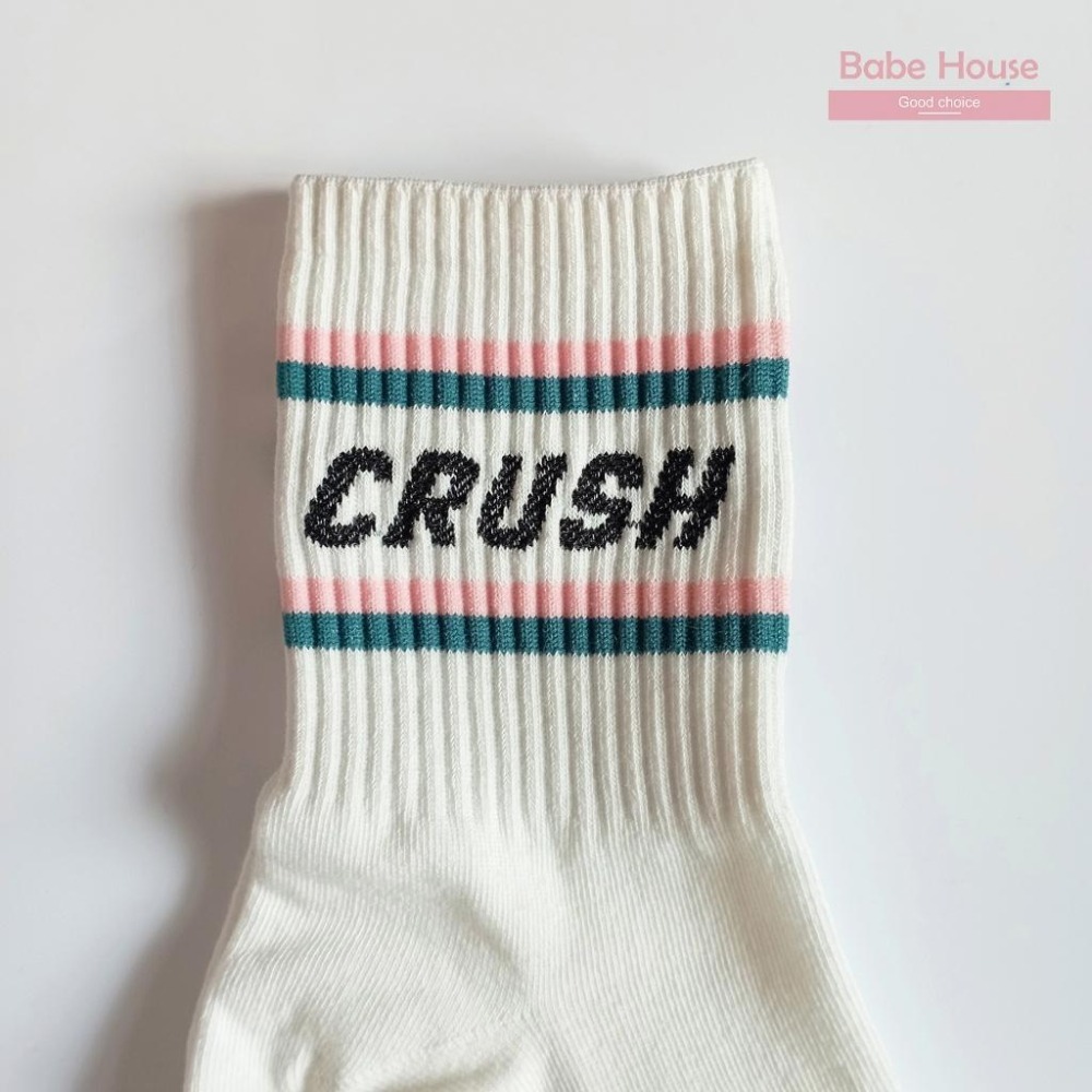 【現貨】韓國襪 韓國潮流 CRUSH 字母中筒襪 女襪 男襪 情侶襪 運動風 學院風 百搭棉襪 長襪 中筒襪 小腿襪-細節圖3