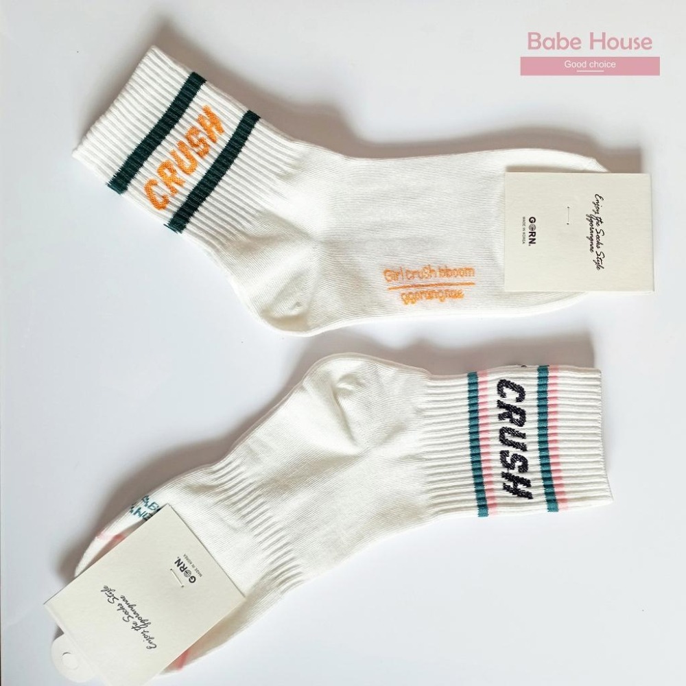 【現貨】韓國襪 韓國潮流 CRUSH 字母中筒襪 女襪 男襪 情侶襪 運動風 學院風 百搭棉襪 長襪 中筒襪 小腿襪-細節圖4