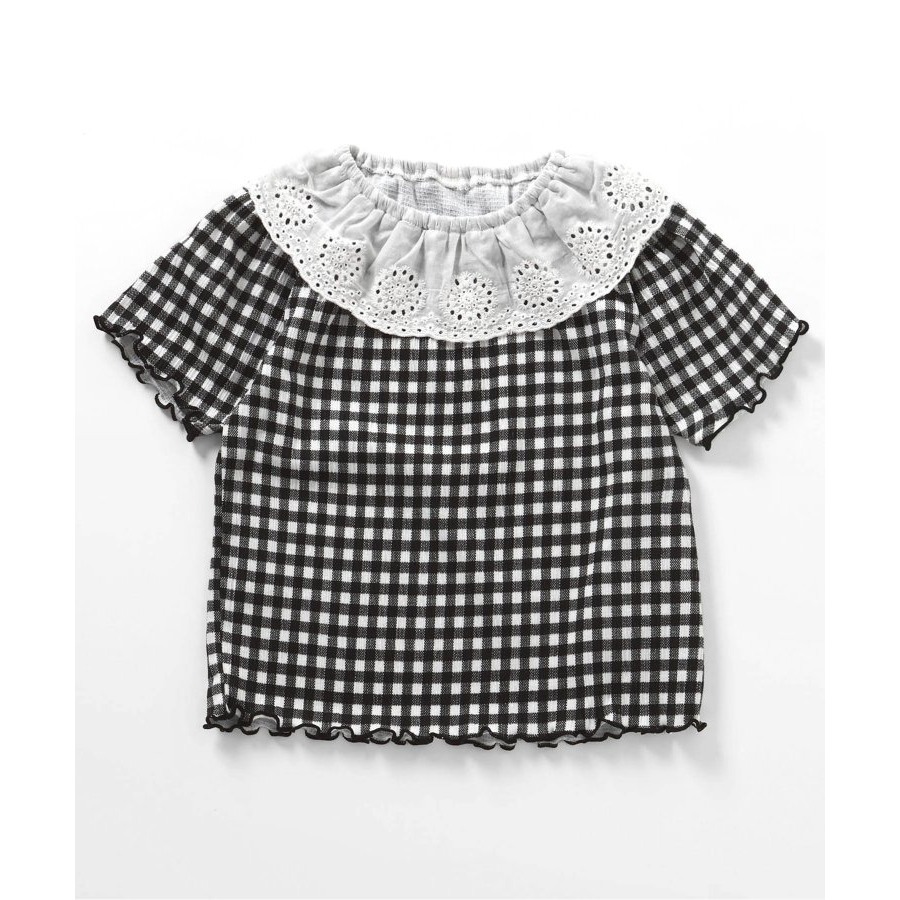 🇯🇵日本Apr 抽摺蕾絲領Ｔ恤  兒童/女童 官網代購＊預購＊-細節圖2