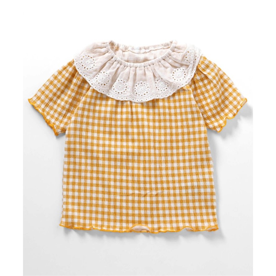 🇯🇵日本Apr 抽摺蕾絲領Ｔ恤  兒童/女童 官網代購＊預購＊-細節圖6