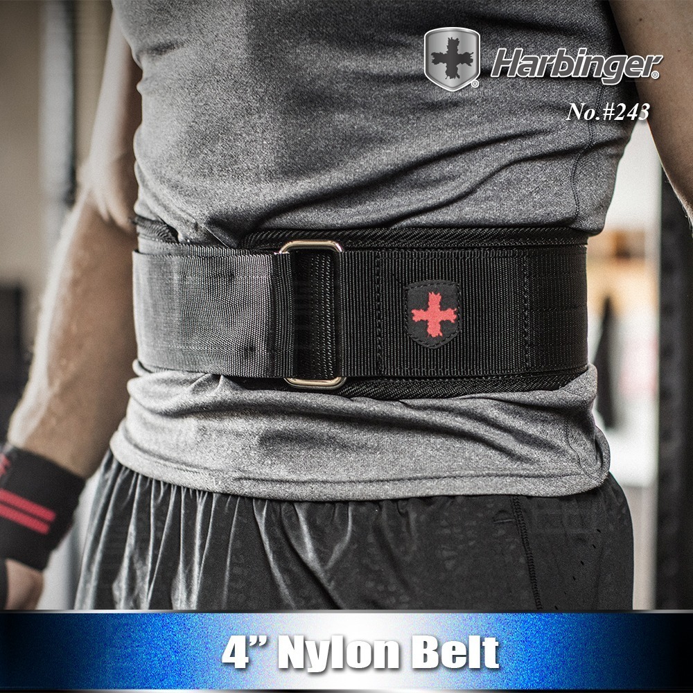 【總代理公司貨】Harbinger#243 男款 黑色 專業重訓/健身腰帶 4＂ Nylon Belt-細節圖2