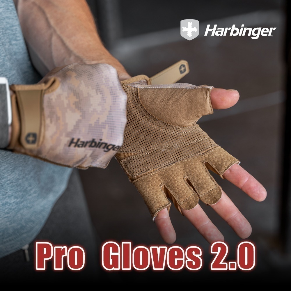 【總代理公司貨】Harbinger Pro Gloves 2.0 重訓/健身用專業手套-迷彩黃-細節圖2