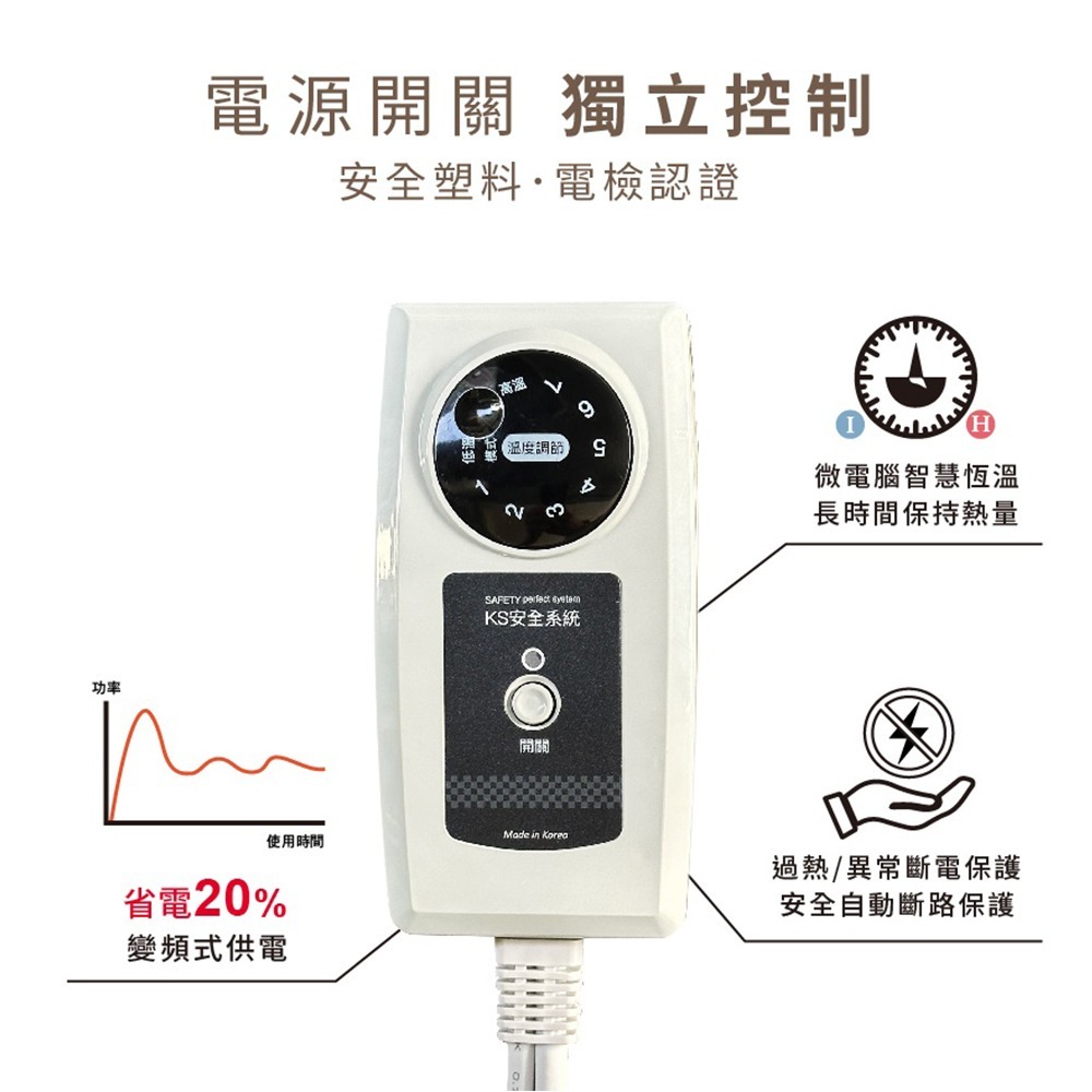 【現貨】韓國甲珍恆溫電熱毯 單人/雙人KR3700J/KR-3700J/KR-3700j-細節圖4