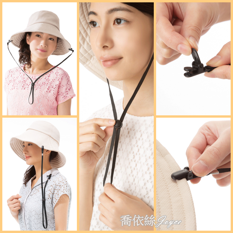 現貨💖日本 帽子防落夾 3way 多功能 防吹落帽繩夾 可調式 可拆 帽繩夾 防風吹落 帽繩夾 帽夾-細節圖2