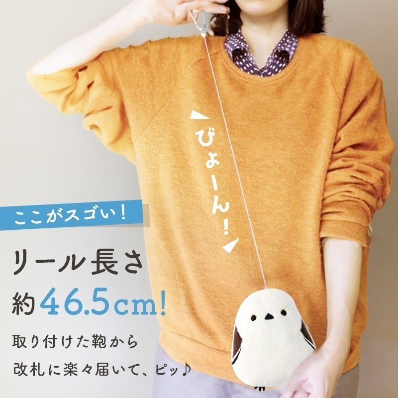 現貨🔥日本 Kotori smile 長尾山雀 伸縮卡套 票卡套 一卡通套 收納包 登山扣掛包 票卡夾 山雀卡套-細節圖2