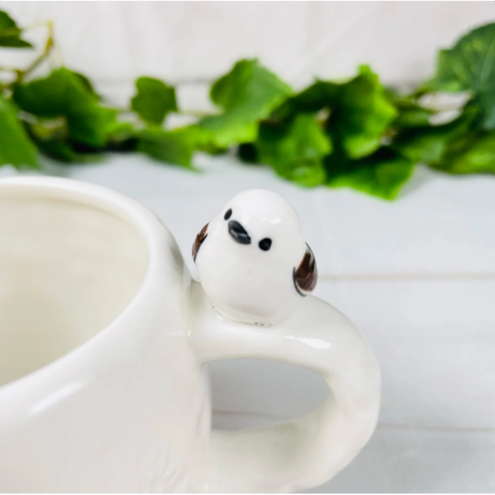 🔥日本 銀喉長尾山雀 馬克杯 小鳥杯子 雪花杯 杯子 水杯 茶杯 小鳥 交換禮物-細節圖2