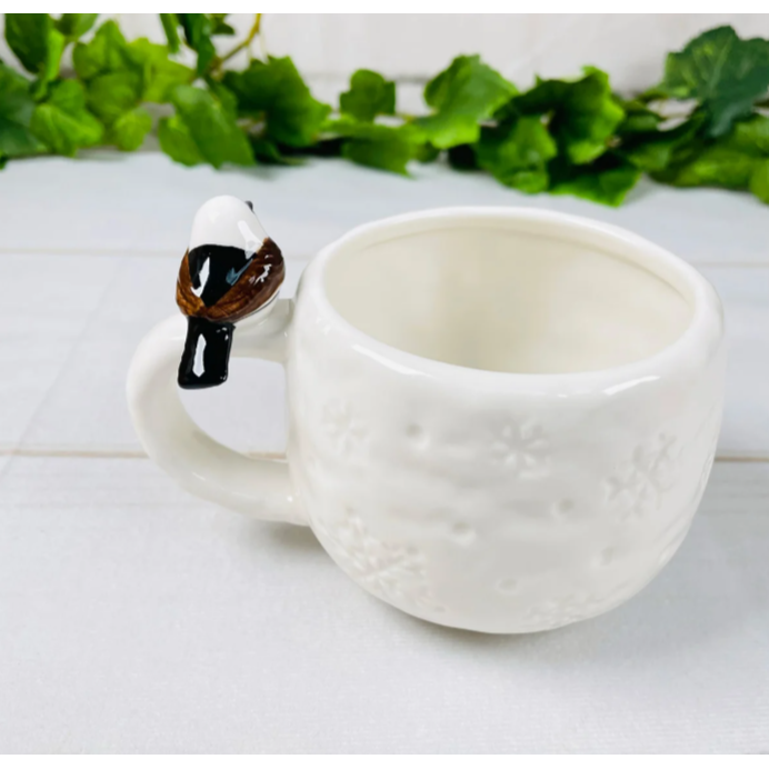 🔥日本 銀喉長尾山雀 馬克杯 小鳥杯子 雪花杯 杯子 水杯 茶杯 小鳥 交換禮物-細節圖4