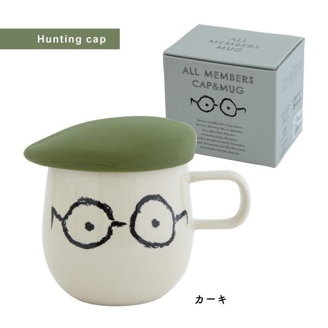 現貨🔥日本 All Members 帽子馬克杯 馬克杯 附蓋 翹鬍子 瞇瞇眼 附杯蓋 盒裝 陶瓷 馬克杯 水杯 咖啡杯-規格圖7