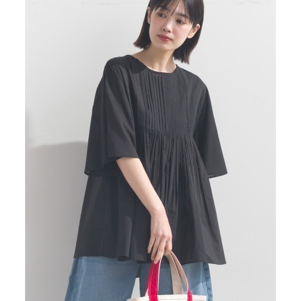 🔜隔日到貨🔜日本 OMNES 褶皺短袖襯衫 百搭單色 印度棉  春夏 女裝 中大尺碼-細節圖3