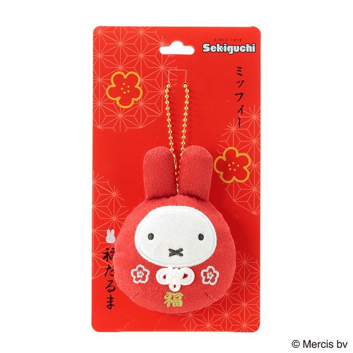 🔜現貨🔜日本 米菲兔 miffy 米飛 達摩 不倒翁 招福 達摩 大福 絨毛 吊飾 娃娃 新年 米飛兔-細節圖2
