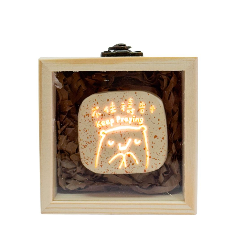 【K市集-基督教禮品】造型石頭燈(木盒) 多款選擇~售完不補-細節圖6