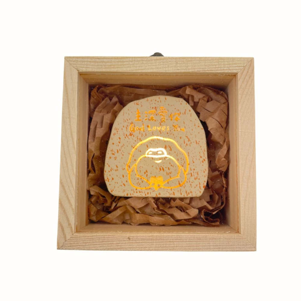【K市集-基督教禮品】造型石頭燈(木盒) 多款選擇~售完不補-細節圖9