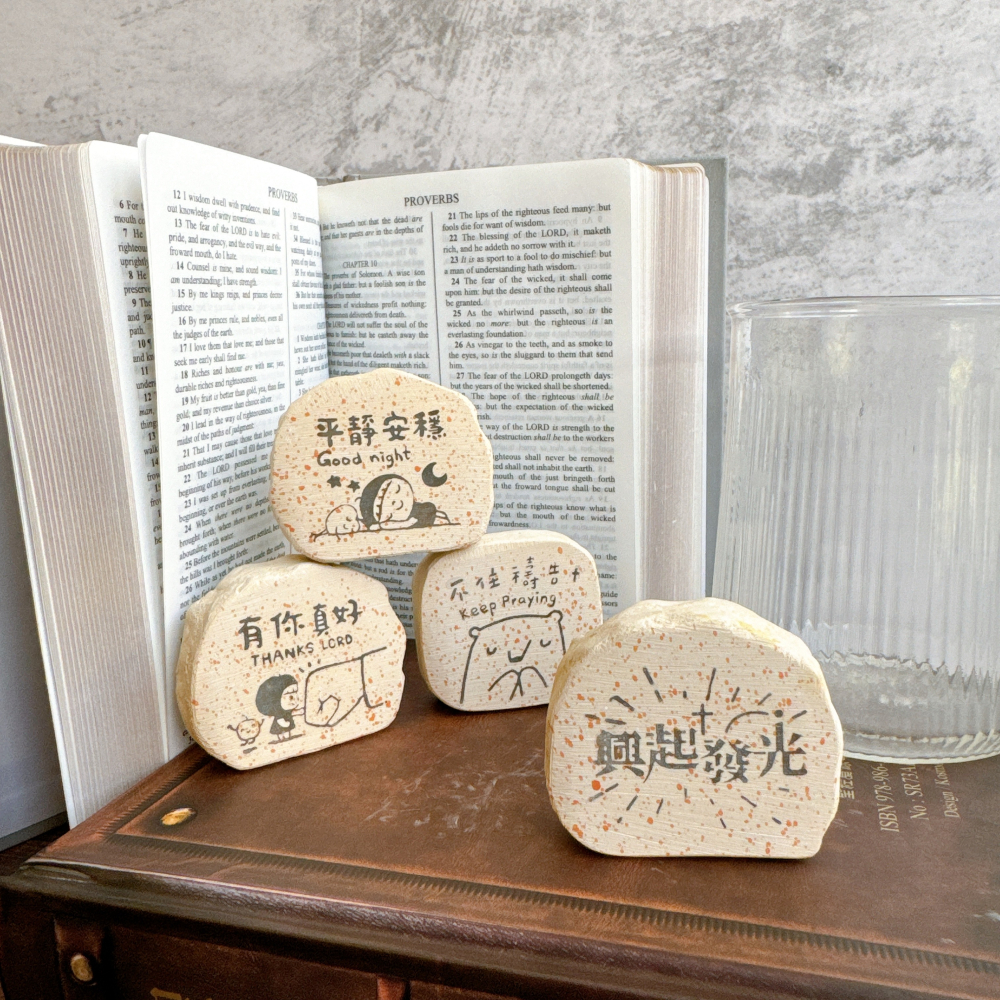 【K市集-基督教禮品】造型石頭燈(木盒) 多款選擇~售完不補-細節圖11