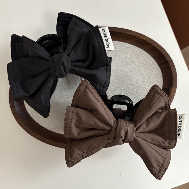 秋冬車布蝴蝶結抓夾/鯊魚夾-細節圖2