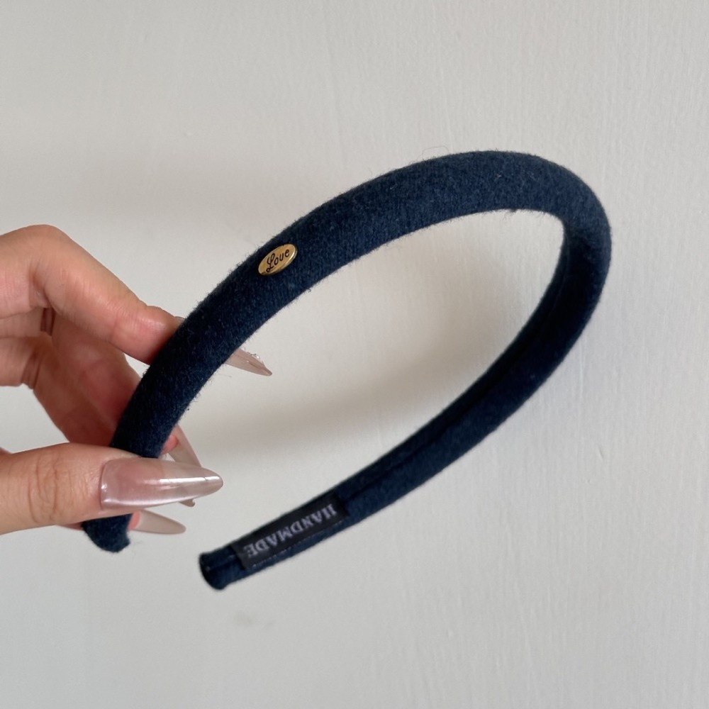 秋冬小金標窄版復古髮箍5色-細節圖8