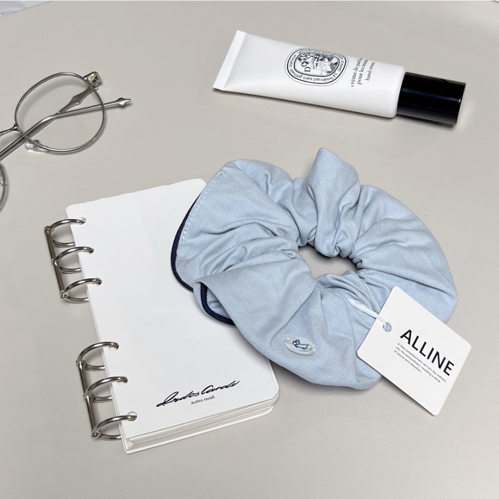 英倫學院風滾邊大腸圈3色-細節圖3