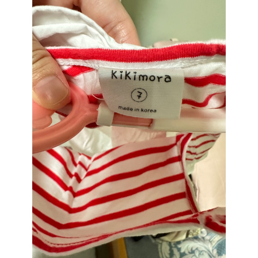 「二手」Kikimora 紅色條紋蝴蝶結背心 7碼-細節圖3