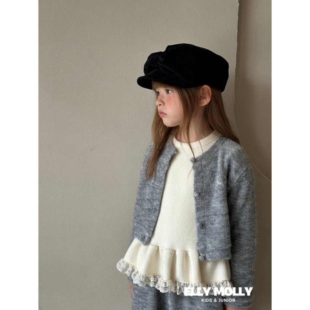 Ellymolly 竪條棉蕾絲裙擺貼身底衫 米色19-細節圖3