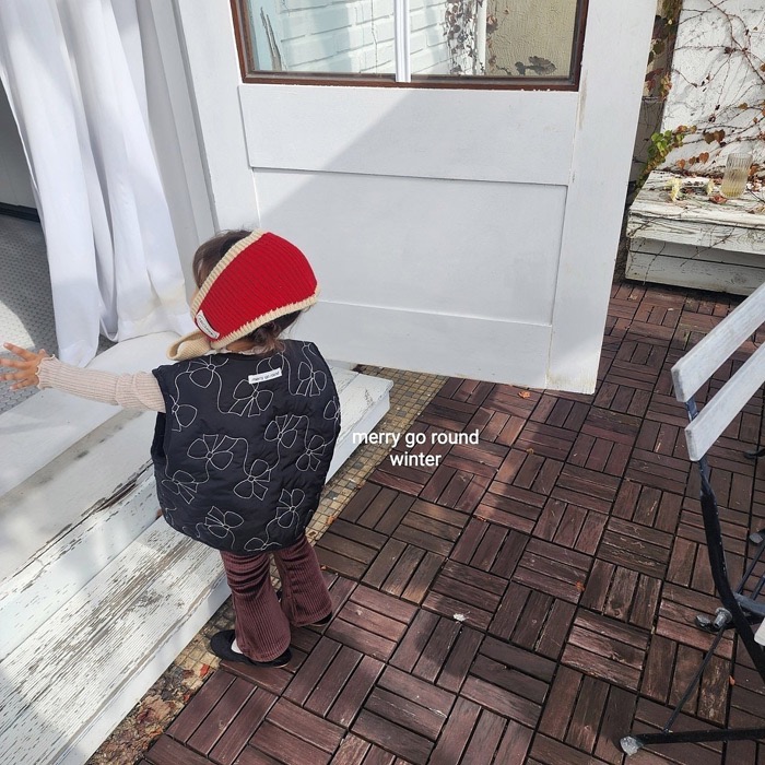 最新 蝴蝶結黑色珩縫背心 XL-細節圖2