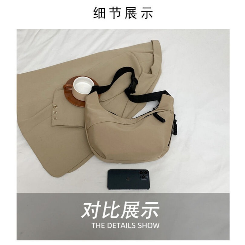 Meow💕通勤大容量單肩包包女 輕量側肩包 側背包 肩背包 斜挎包 休閒百搭托特包韓版腋下包學生書包 斜背包ins-細節圖8