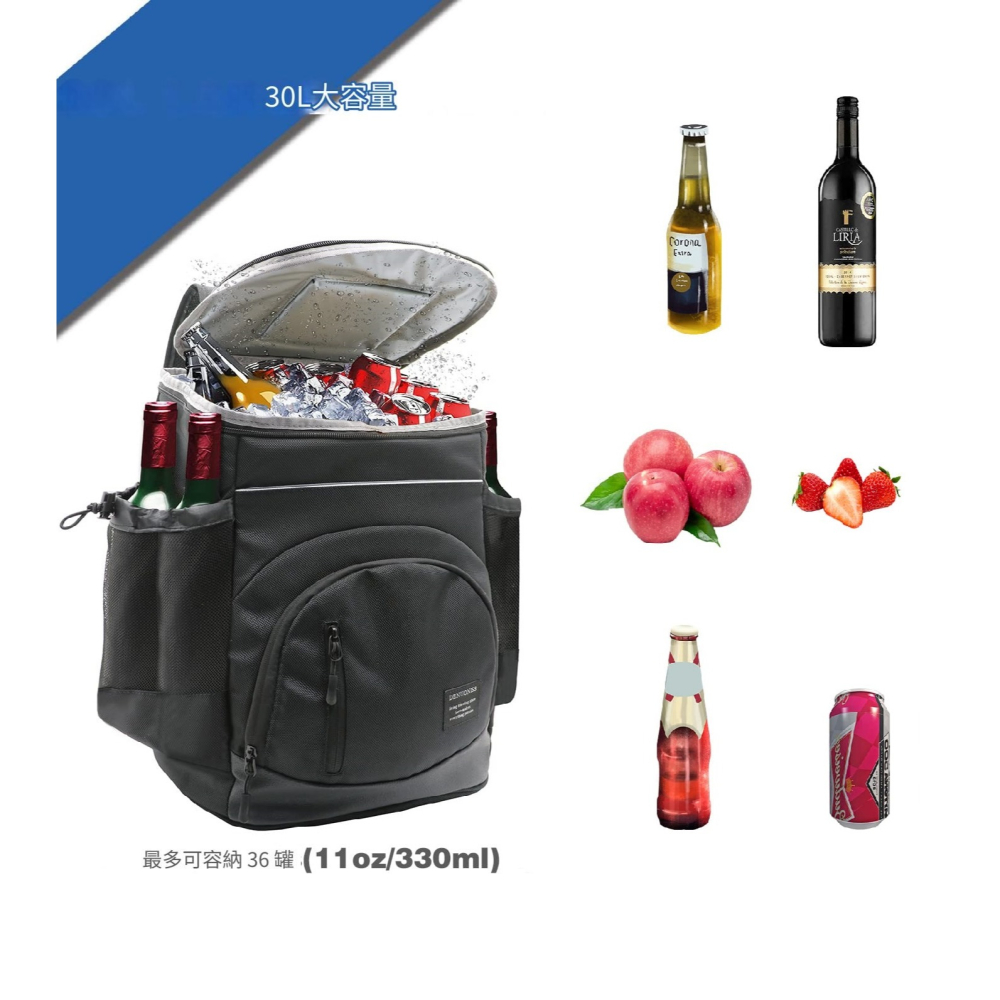 Meow💕30L大容量 加厚 防水 保溫 野餐保冷袋 保溫袋 雙肩保溫包 大容量 防水保冷袋 冰袋-細節圖2