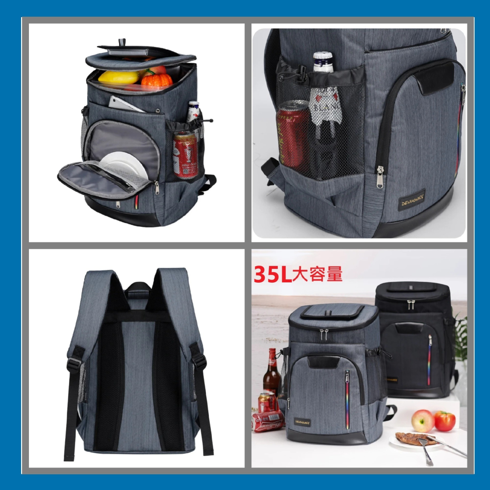 Meow💕35L大容量 加厚 防水 保溫 野餐保冷袋 保溫袋 雙肩保溫包 大容量 防水保冷袋 冰袋-細節圖4