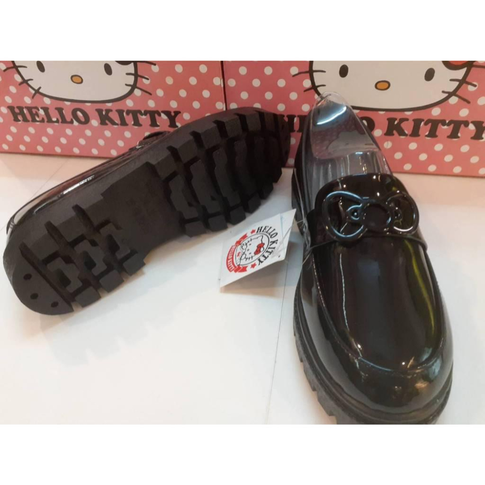 [kikishoes]HELLO KITTY蝴蝶結鞋扣💕衣領結造型😍輕量漆皮❤樂福鞋👀素面學生皮鞋-黑色-台灣製表演鞋-細節圖4