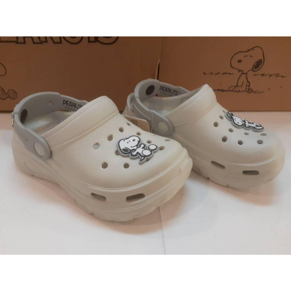 [kikishoes]PEANUTS布希鞋｜史努比 Snoopy 親子款立體造型飾釦厚底洞洞鞋 台灣製❤親子布希鞋-細節圖6