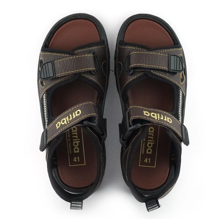 [kikishoes]ARRIBA艾樂跑男涼鞋鞋-易穿脫輕量涼拖鞋-咖啡-可以調腳背涼鞋-寬度可以調-台灣製涼鞋-細節圖3