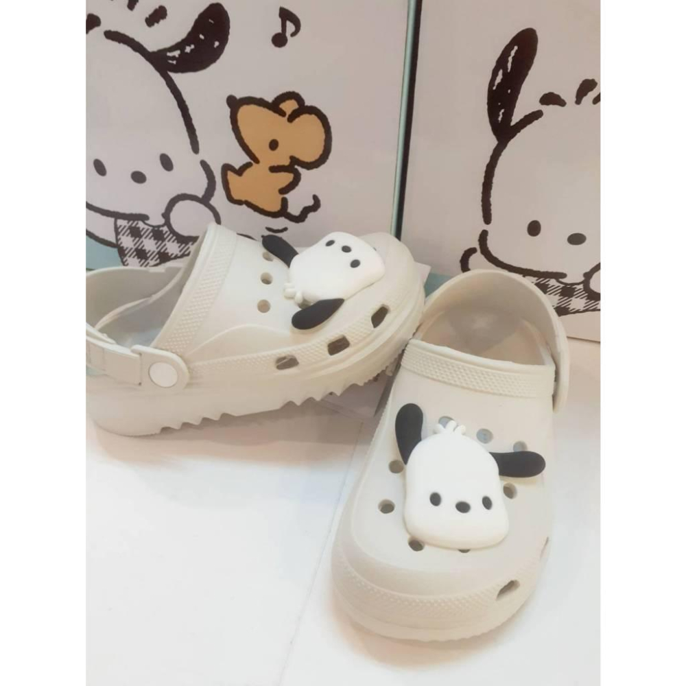 [kikishoes]POCHACCO 布鞋鞋 三麗鷗家族 兩穿 涼鞋拖鞋 親子布希鞋防水拖鞋親子鞋正版授權-細節圖3