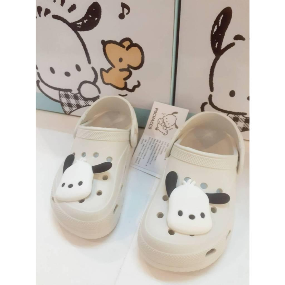 [kikishoes]POCHACCO 布鞋鞋 三麗鷗家族 兩穿 涼鞋拖鞋 親子布希鞋防水拖鞋親子鞋正版授權-細節圖4