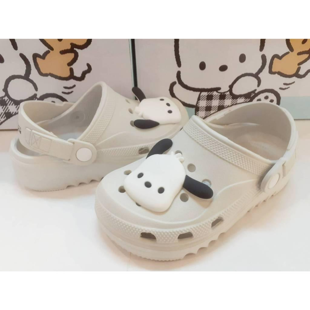 [kikishoes]POCHACCO 布鞋鞋 三麗鷗家族 兩穿 涼鞋拖鞋 親子布希鞋防水拖鞋親子鞋正版授權-細節圖6